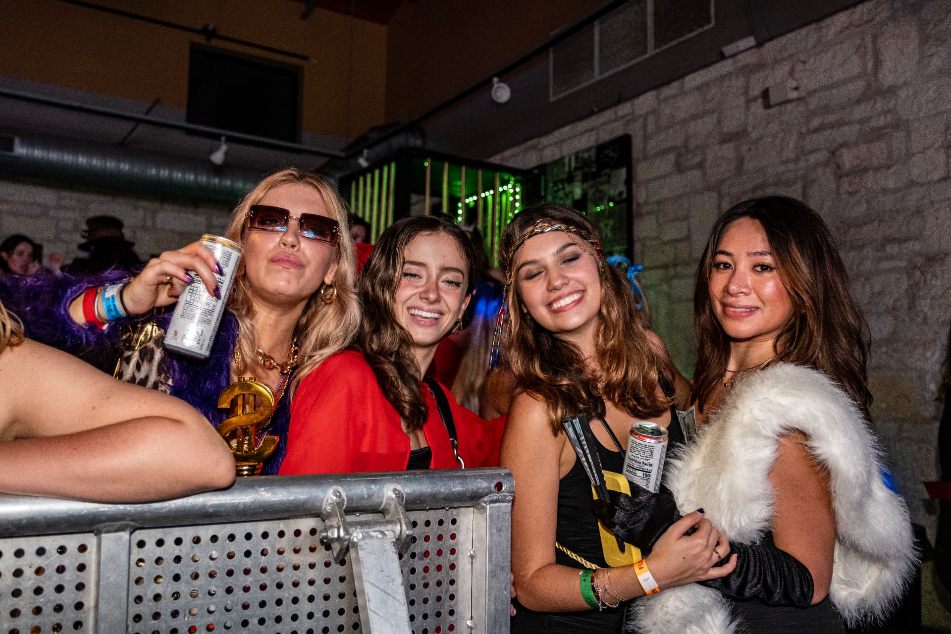 Group of students at the front rail during a Mixmode set