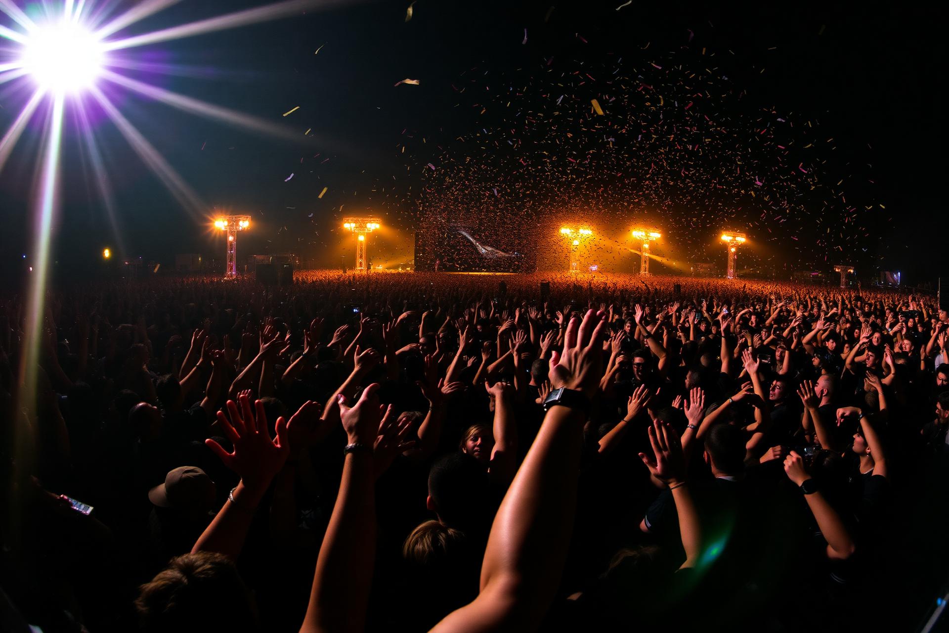Mixmode performing to a festival crowd