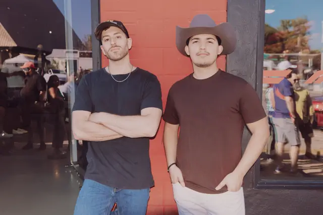 Jordan Miller and Kristian Cruz of MIXMODE at the Lucchese F1 Weekend pop-up